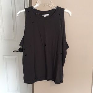 grey tank top with hole details